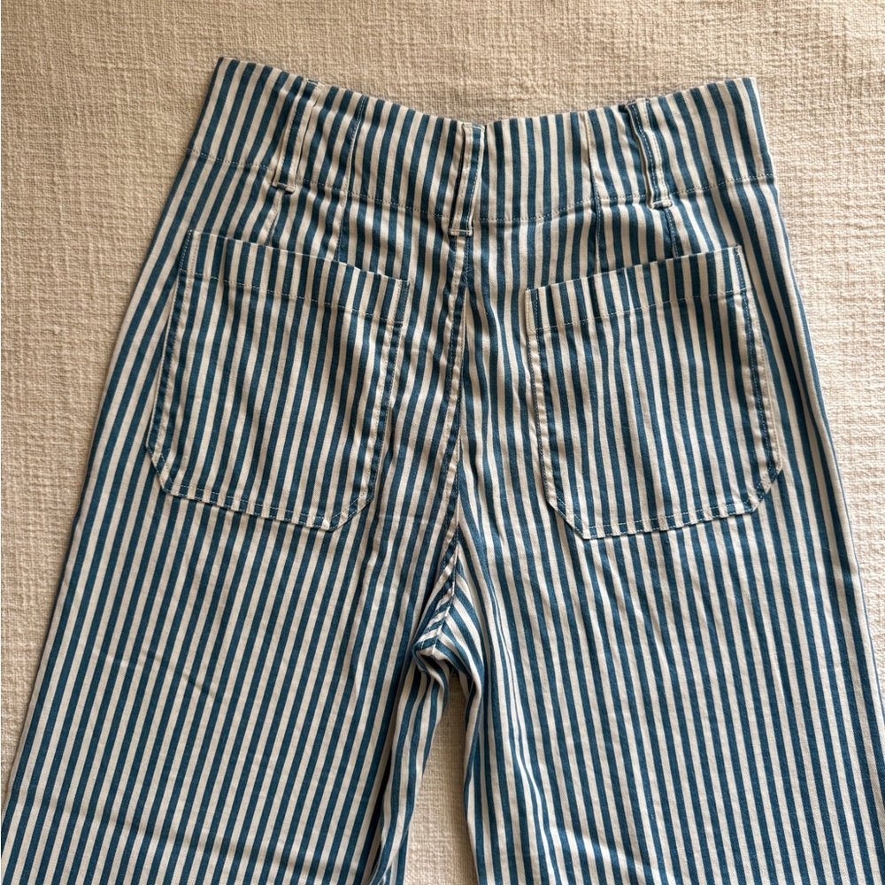 Maeve Colette Pants, Blue & White Stripes, Size 27 - Picture 6 of 7